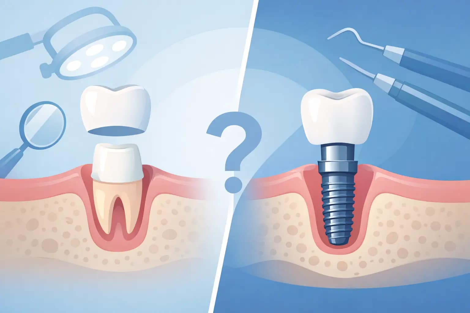Couronne dentaire ou implant : que choisir ?